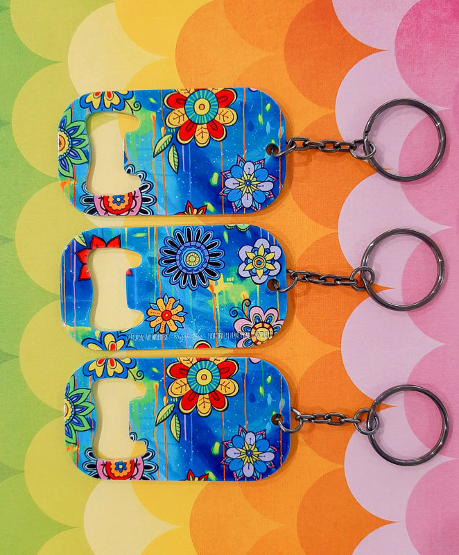 Summer Flowers Keyring Bottle Opener