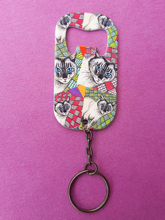 Zak the Cat Keyring Bottle Opener