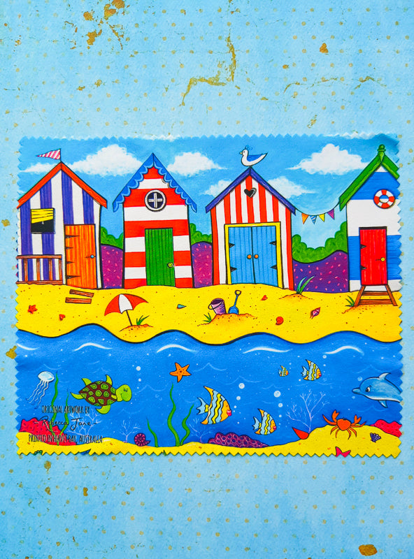 Beach Huts Lens Cloth