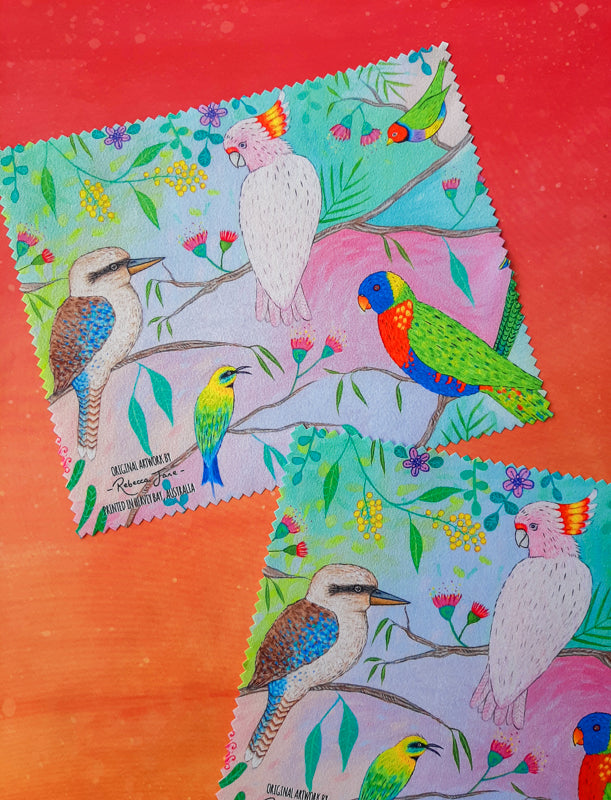Colourful Birds of Australia Lens Cloth