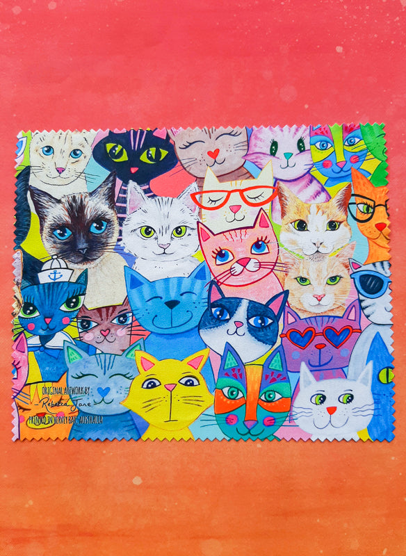 Colourful Cats Lens Cloth