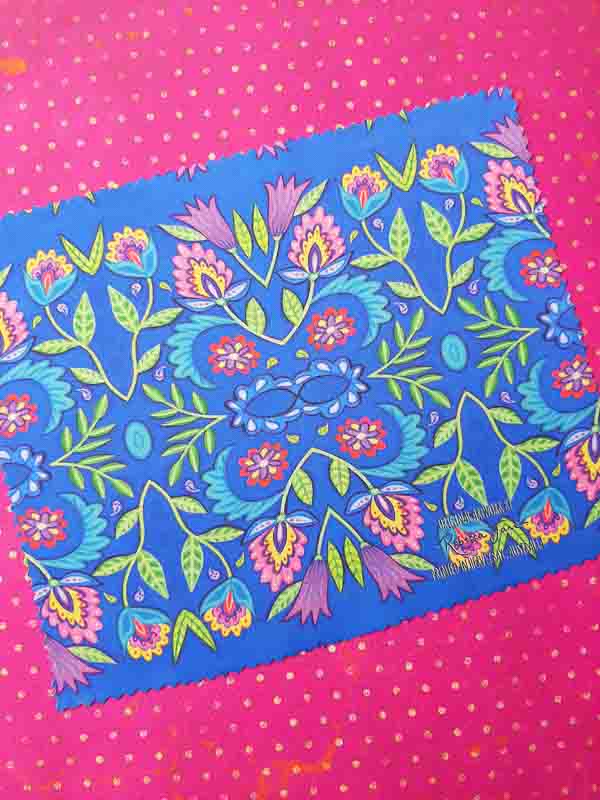 Folky Flowers Blue Lens Cloth