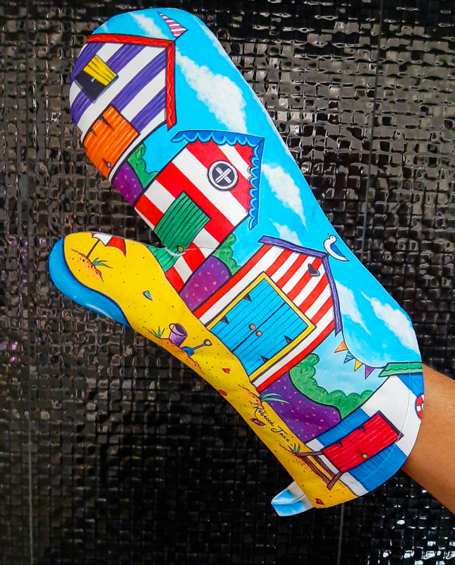 Beach Huts Oven Mitt