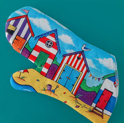 Beach Huts Oven Mitt