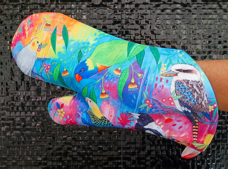 Springtime Birds & Blooms Oven Mitt