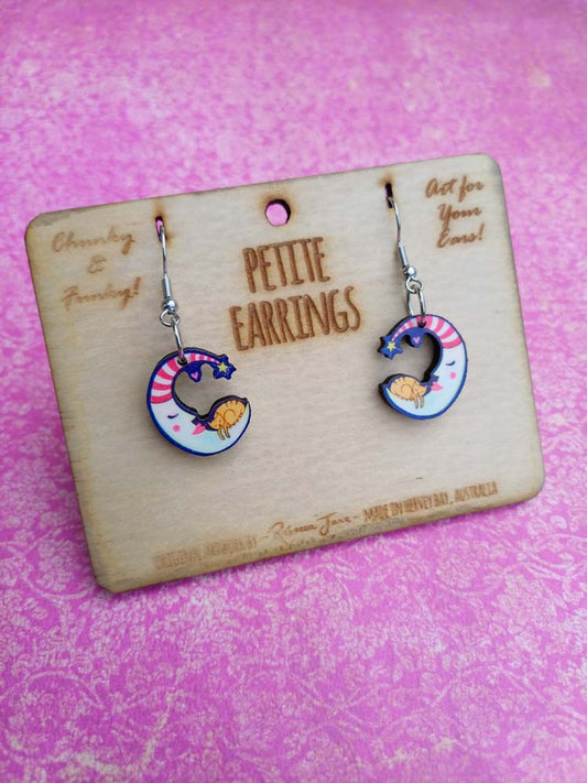Moon and Cat Petite Earrings