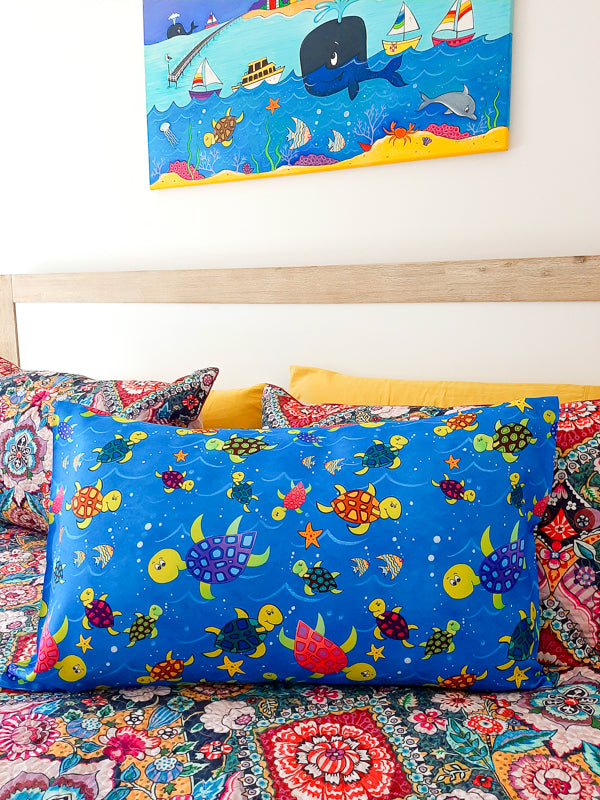 Happy Turtles Pillow Case