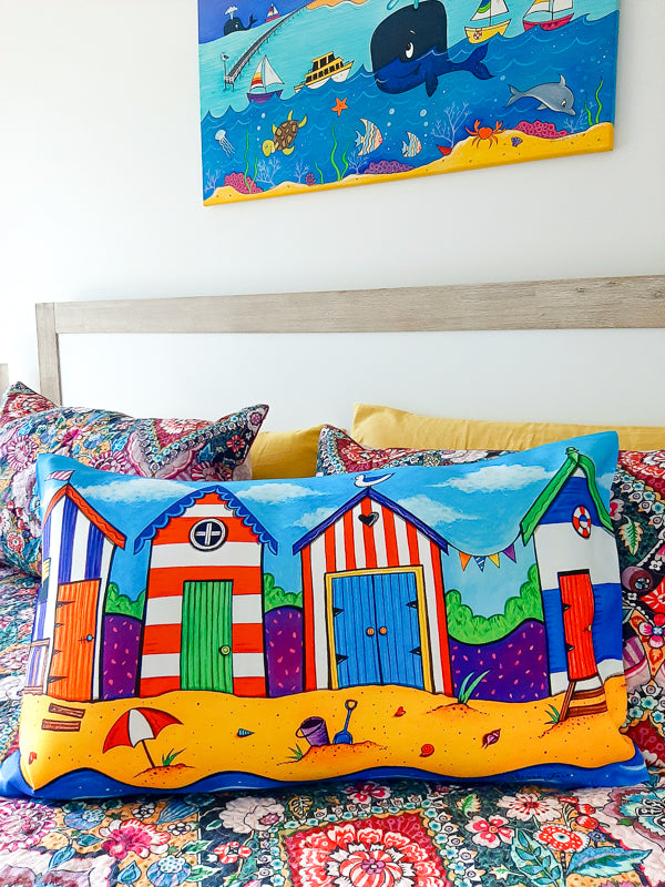 Beach Huts Pillow Case