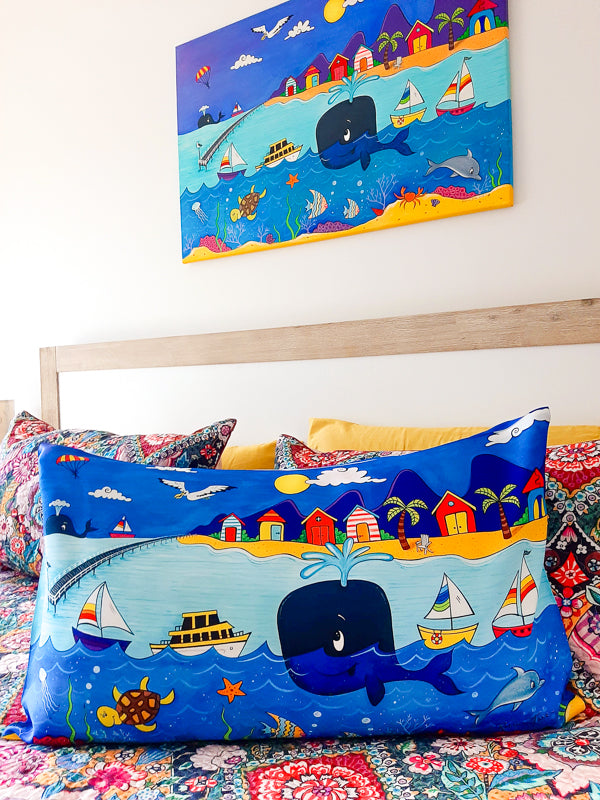 Whale Town Pillow Case