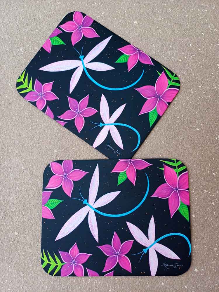 Dragonflies & Frangipanis Placemat
