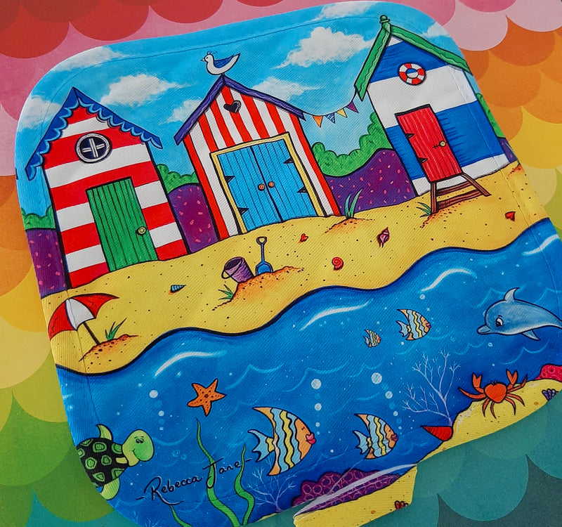 Beach Huts Pot Holder