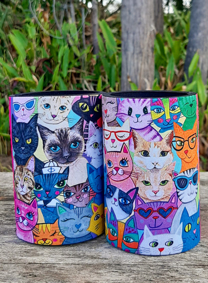 Colourful Cats Stubby Cooler