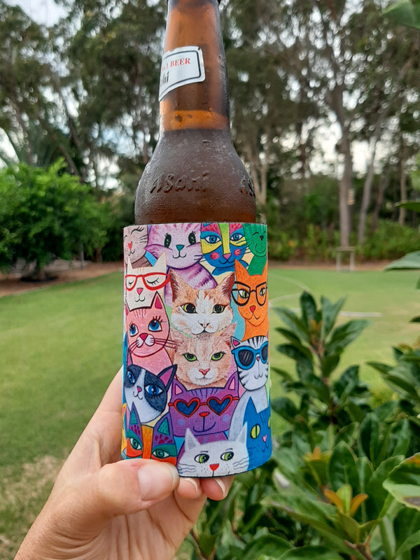 Colourful Cats Stubby Cooler