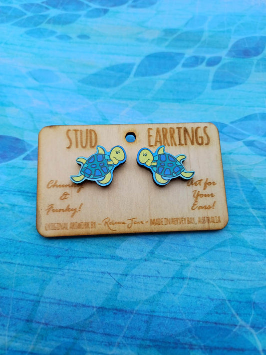Happy Turtle Stud Earrings