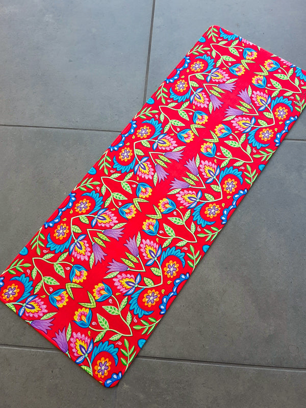 Folky Flowers Red Table Runner