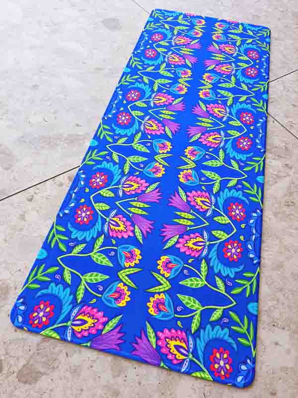 Folky Flowers Blue Table Runner