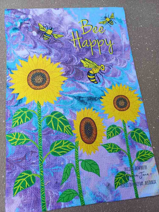 Bee Happy Tea Towel
