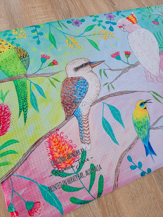 Colourful Birds of Australia Tea Towel