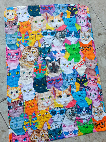 Colourful Cats Tea Towel