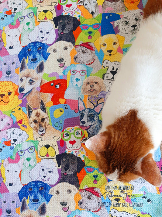 Dashing Dogs Tea Towel