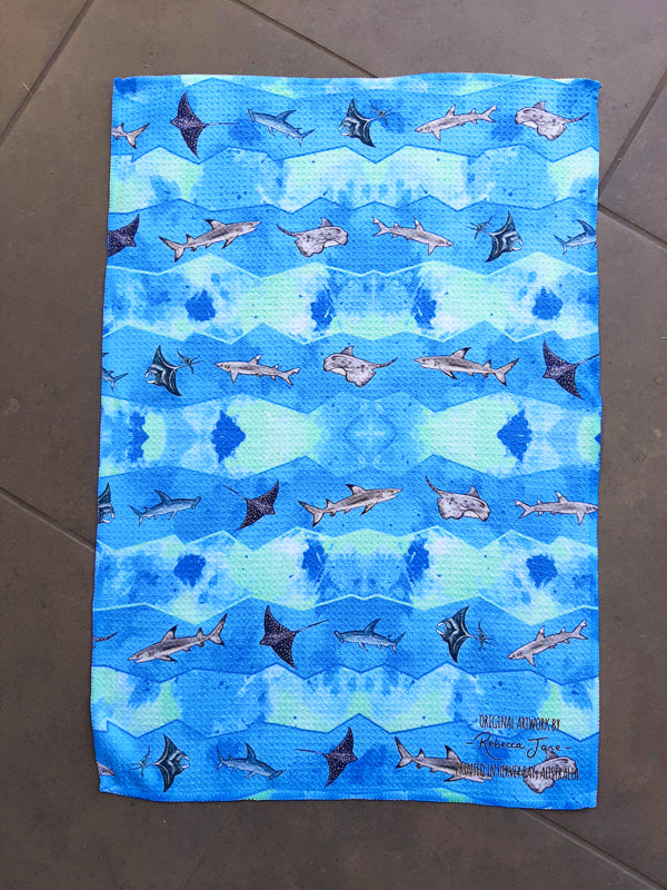 Deep Blue Tea Towel