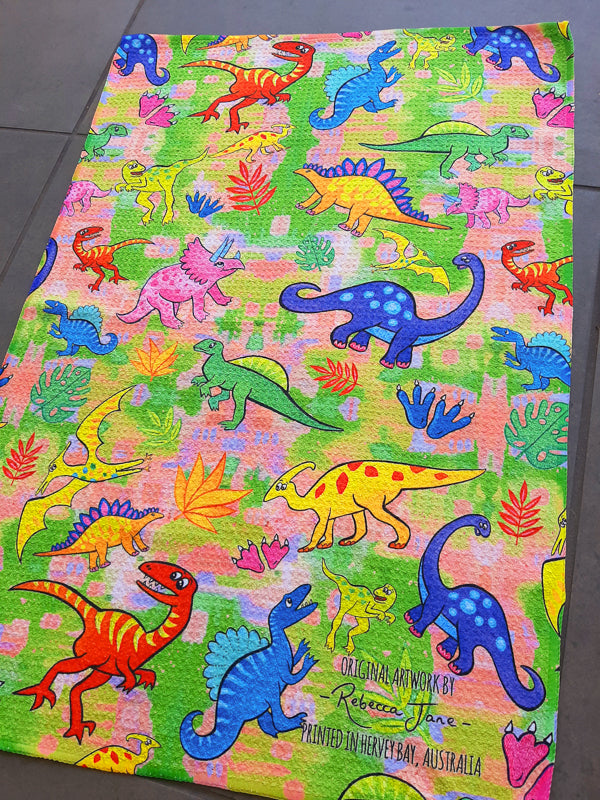 Delightful Dinos Tea Towel
