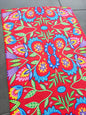Folky Flowers Red Tea Towel
