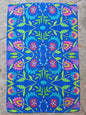Folky Flowers Blue Tea Towel