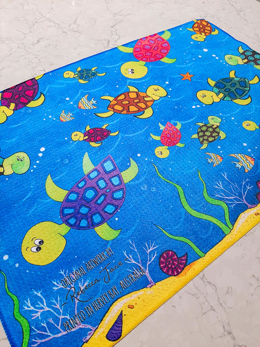 Happy Turtles Tea Towel