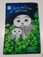 Owls in Poppies Green Tea Towel