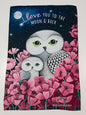 Owls in Poppies Strawberry Tea Towel