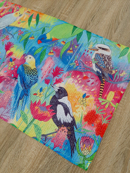 Springtime Birds & Blooms Tea Towel