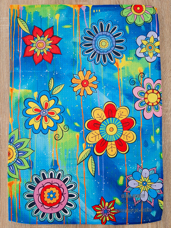 Summer Flowers Tea Towel