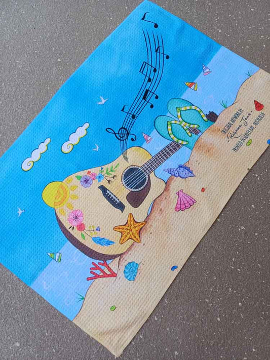 Tunes by the Sea Tea Towel