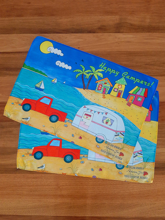 Ute & Caravan Tea Towel