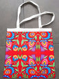 Folky Flowers Red Tote Bag