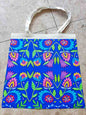 Folky Flowers Blue Tote Bag