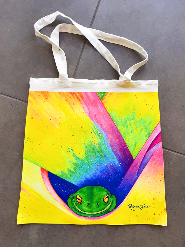 Friendly Frog Vibes Tote Bag
