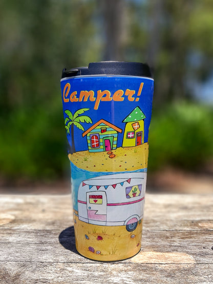 Happy Camper Travel Mug - Stainless Steel