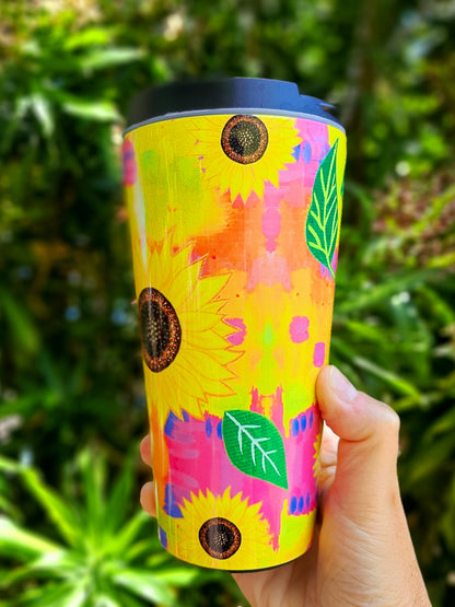 Sunflower Dreaming Travel Mug - Stainless Steel