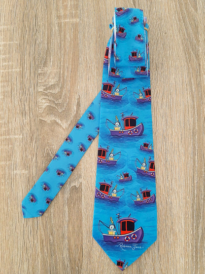 Fishing Boats Tie